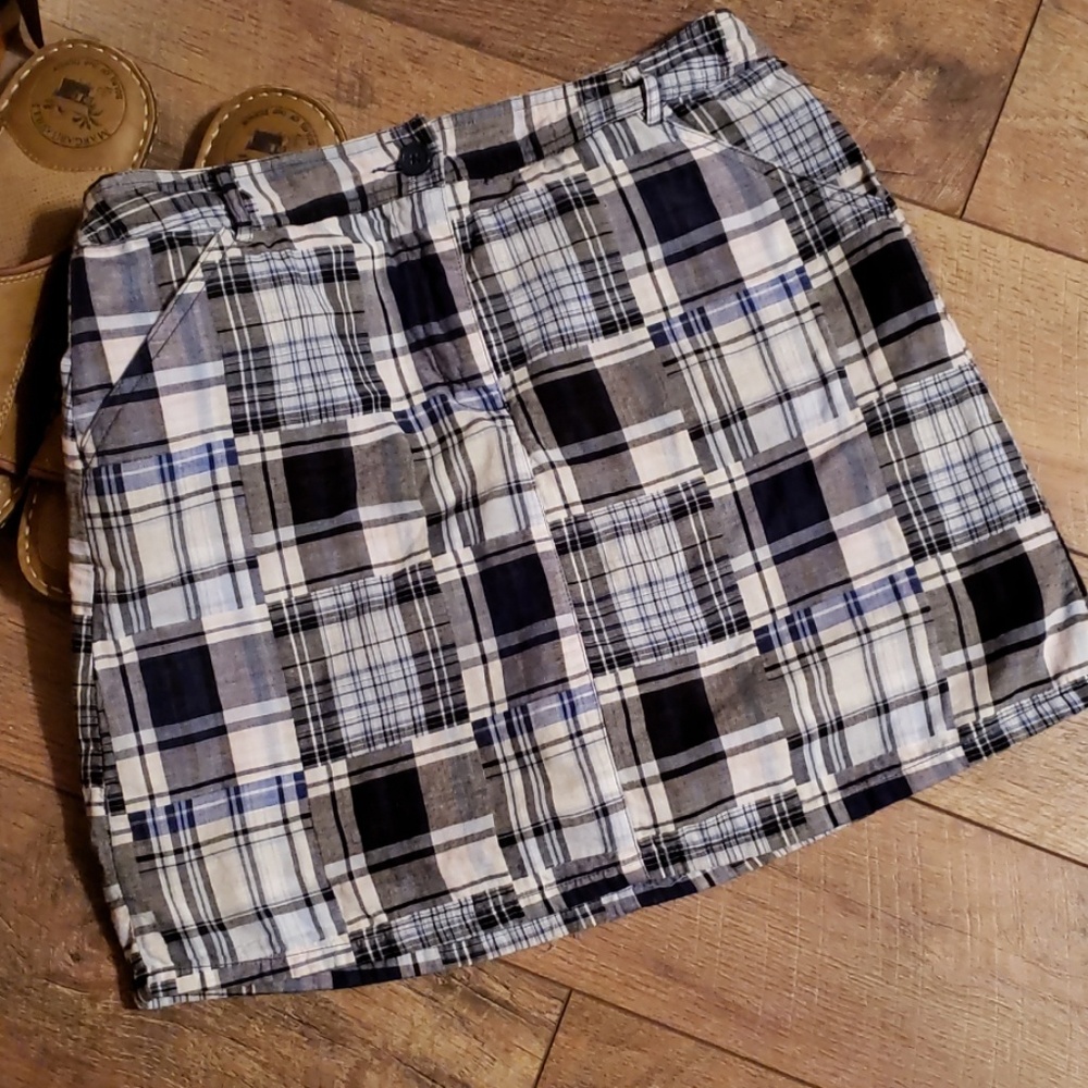 plaid skort